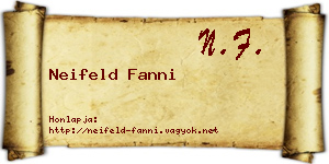 Neifeld Fanni névjegykártya